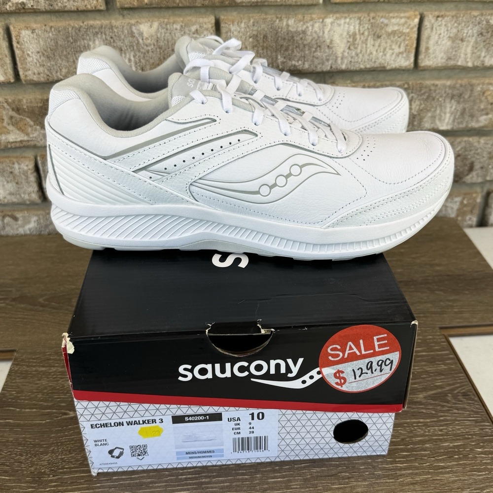 Saucony Echelon Walker 3 Shoes Mens Sz 10 White Walking Casual Lace Up Comfort